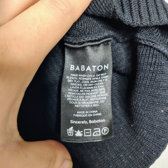 Babaton Tank Women's Black Rib Sculpt Knit Squareneck Cropped Top Sz M - Picture 10 of 10